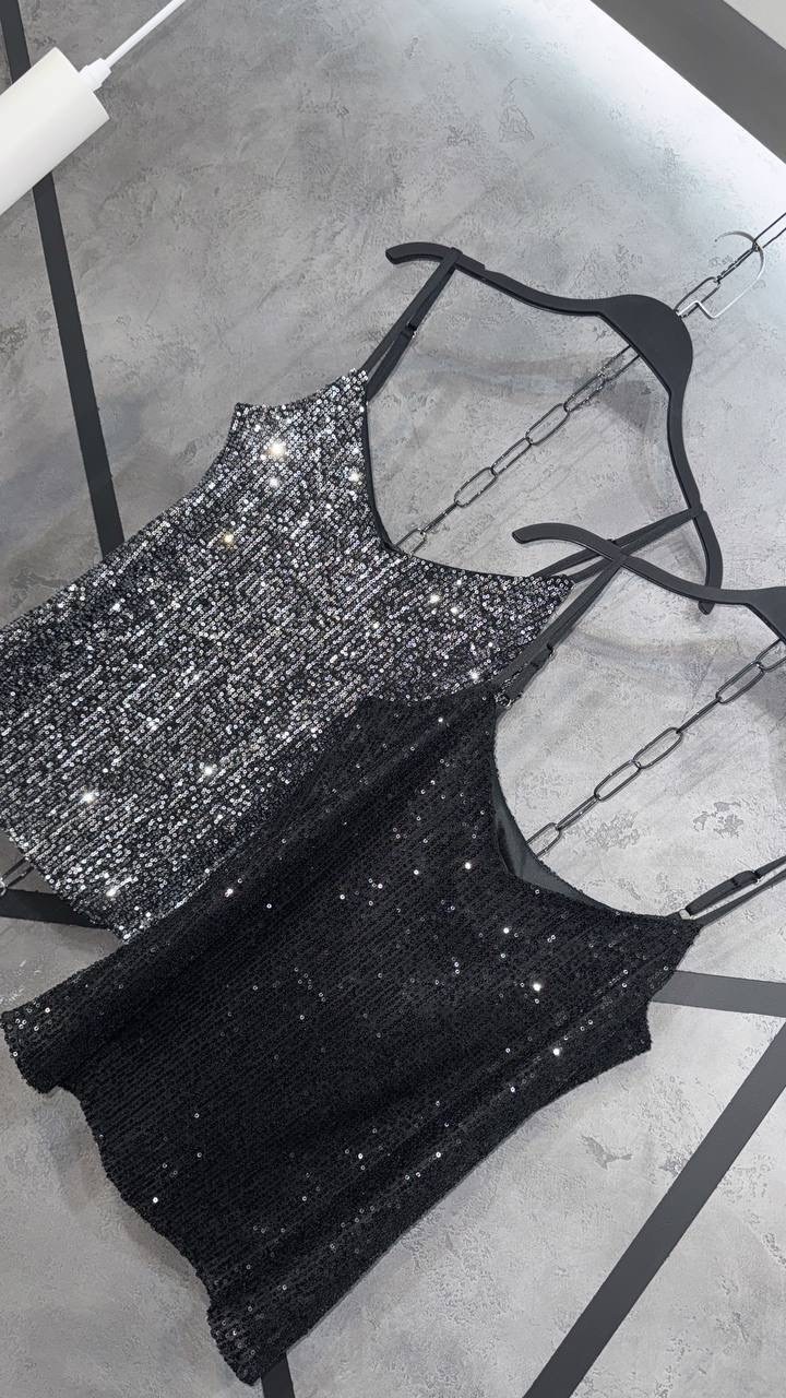 топ с пайетками,блестящий топ,топ с блестками,топ для женщин,топ с пайетками на бретелях
