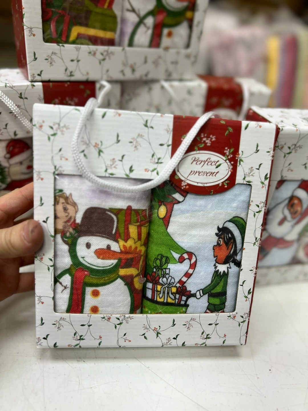 новогодний набор кухонных полотенец,подарочный набор полотенец на новый год,полотенца кухонные набор новогодние с символом,подарочные наборы полотенец,полотенца кухонные набор