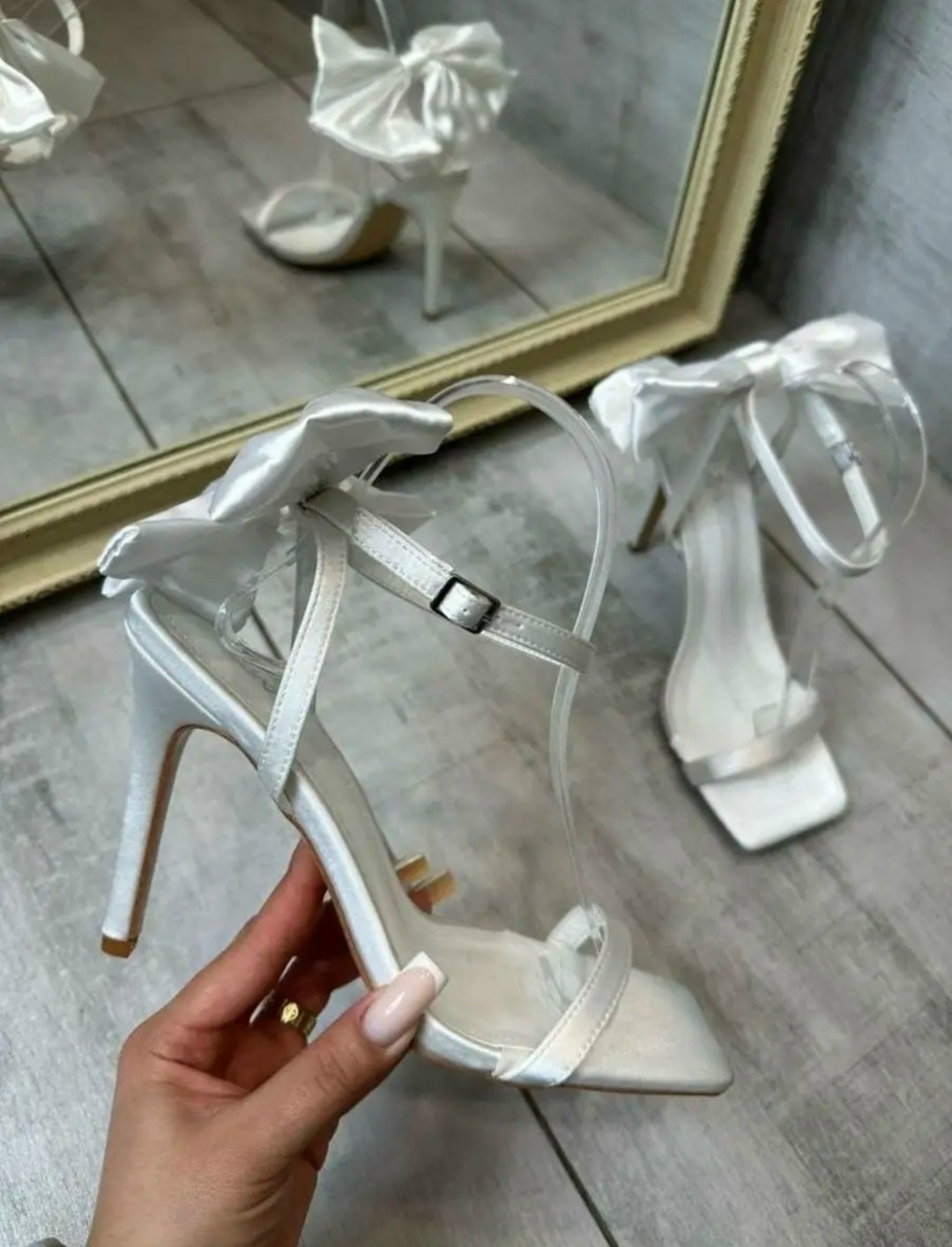 свадебные туфли,,свадебные туфли с открытой пяткой,туфли с бантами,женские свадебные туфли