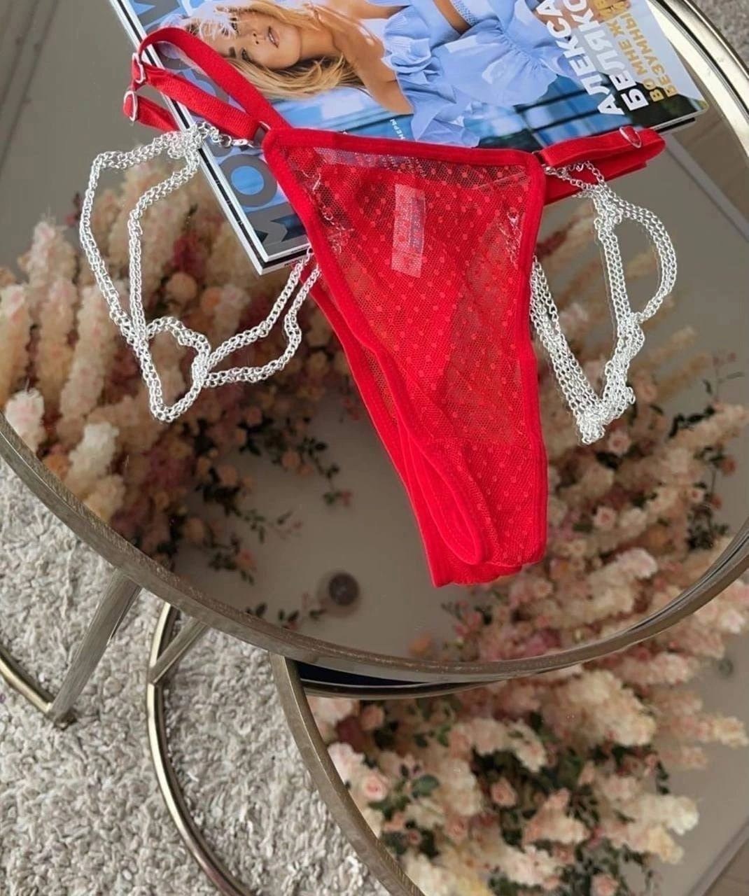 прозрачные стринги женские,красивые стринги,сексуальные стринги,стринги с цепочкой,трусы женские infinity lingerie 31204122092 красные xs