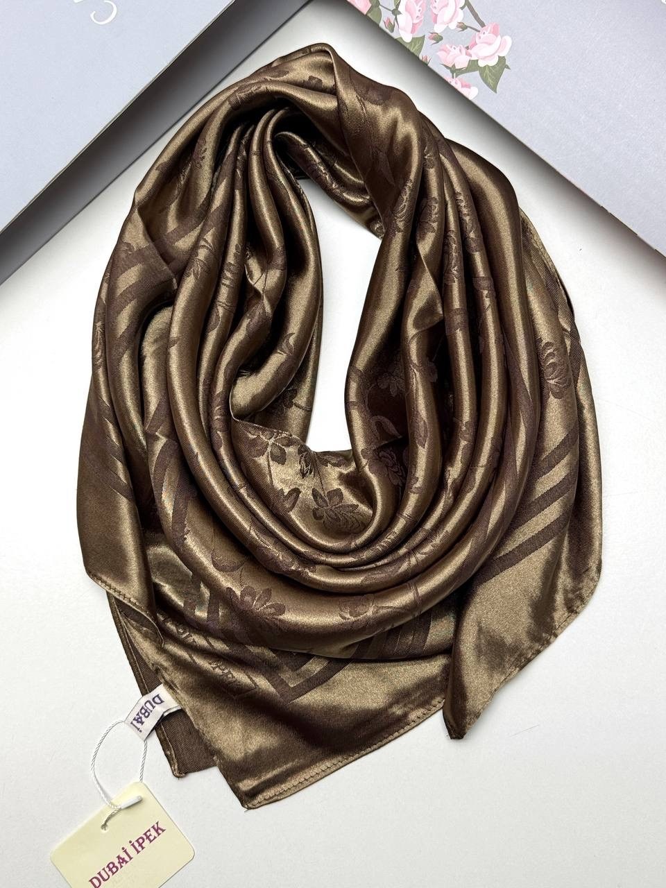 шелковый платок,платки женские,платок шелковый однотонный 90х90см romasi,платок шелковый однотонный,платок женский шелковый