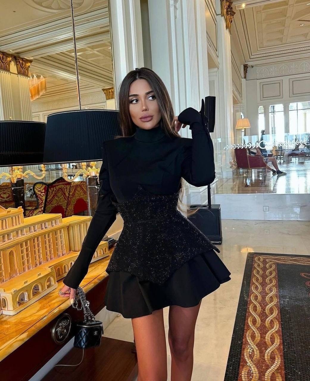 платье с длинным рукавом черное,платье стильное,платье с высоким воротником,модные стили,платье с длинными рукавами