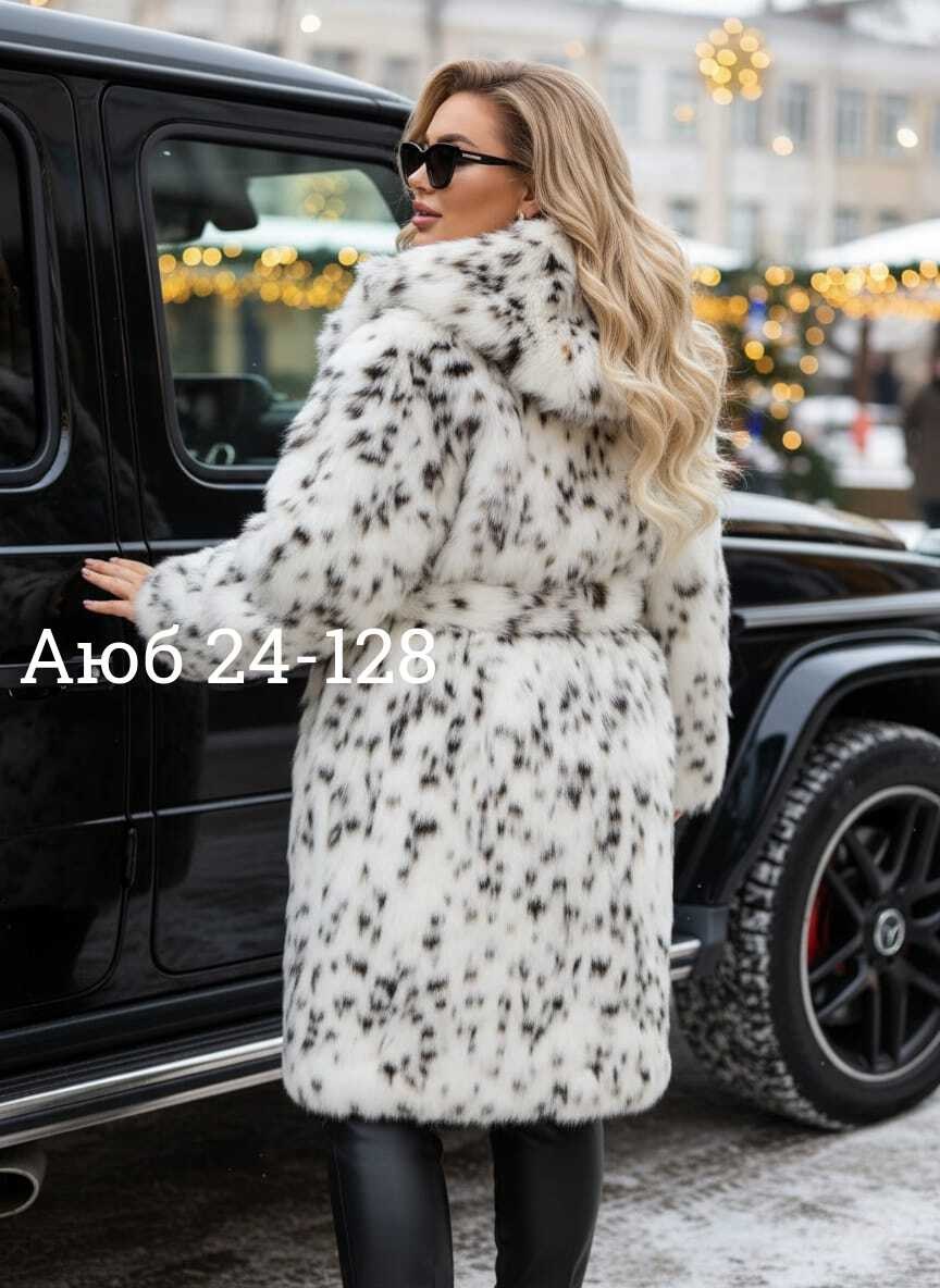 шуба искусственная из экомеха под рысь,шуба рысь,шуба из рыси,шуба,шуба леопардовая с поясом зимняя meltem
