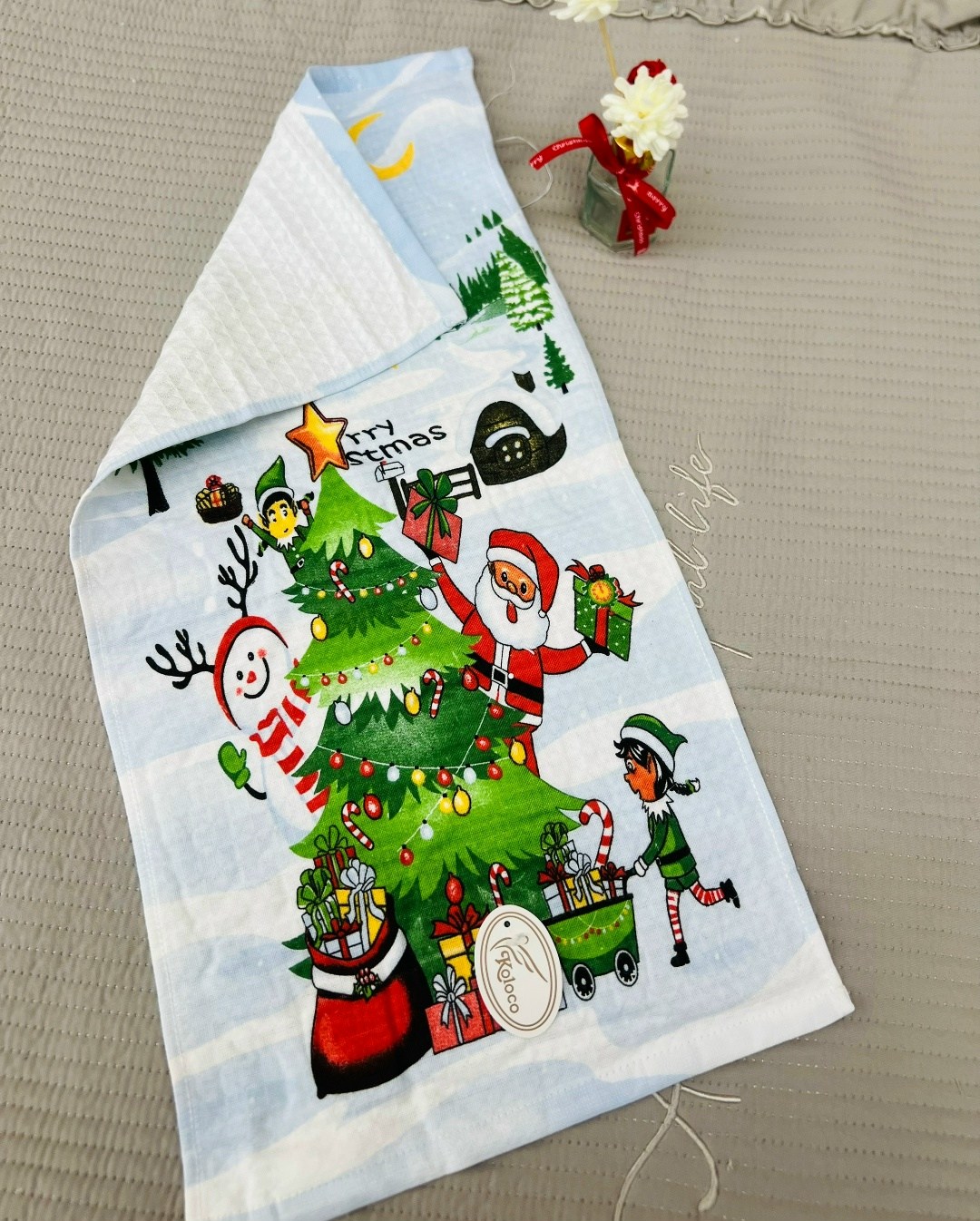 полотенца кухонные новогодние,полотенца с новогодней тематикой,новогодние полотенца для кухни,новогодние полотенца,полотенца новогодняя сказка