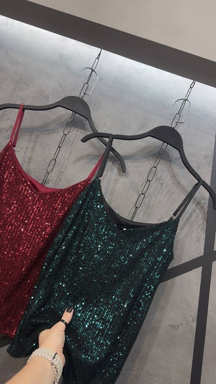 платье миди на бретелях с пайетками,женское платье с блестками,платье с блестками,топ с пайетками,топ с блестками
