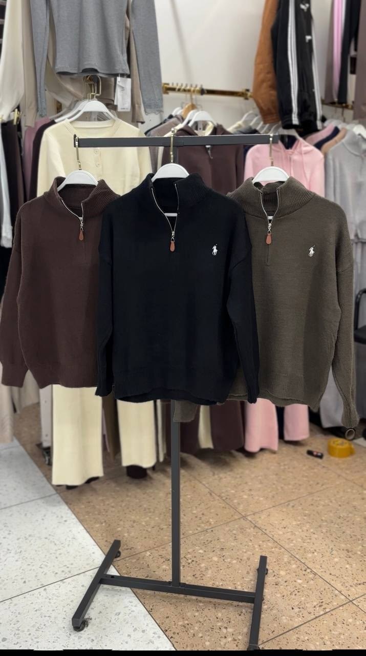 трендовый джемпер на молнии dina style,женская кофта,кофта теплая,кофта кашемир,свитер поло с горлом на молнии m.triffany