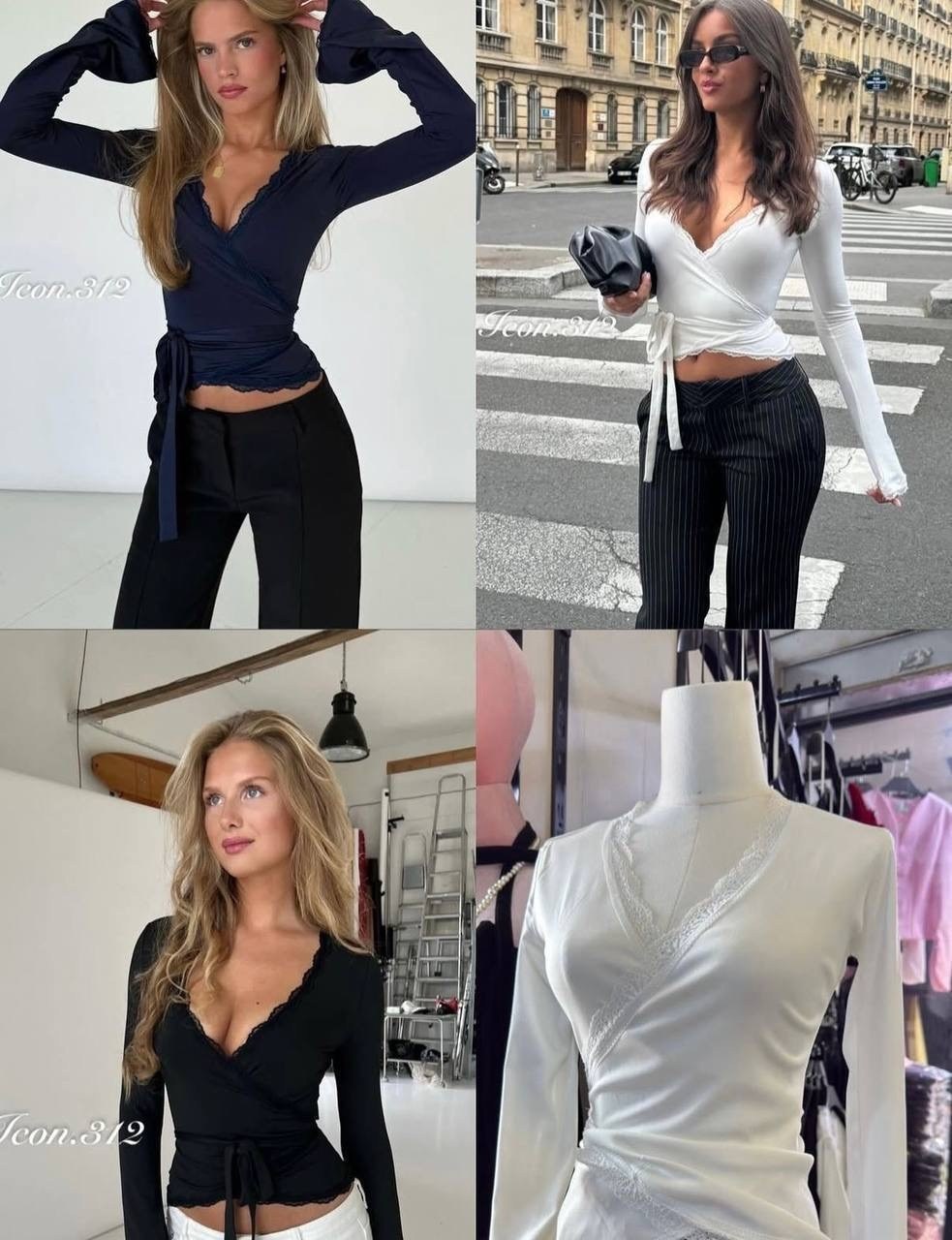 блузка элегантная,женская кофта,трикотажная блузка,джемпер с запахом,блуза