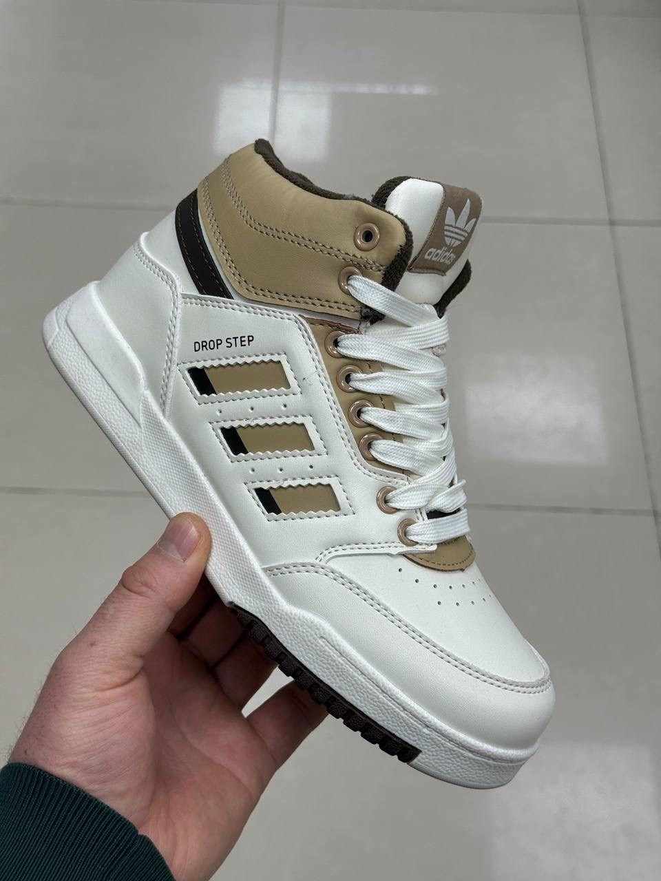 зимние кроссовки adidas,кроссовки и кеды adidas drop step выс бел чер зим,крос adidas drop step выс бел чер зим 2102-5,,мужские зимние кроссовки adidas