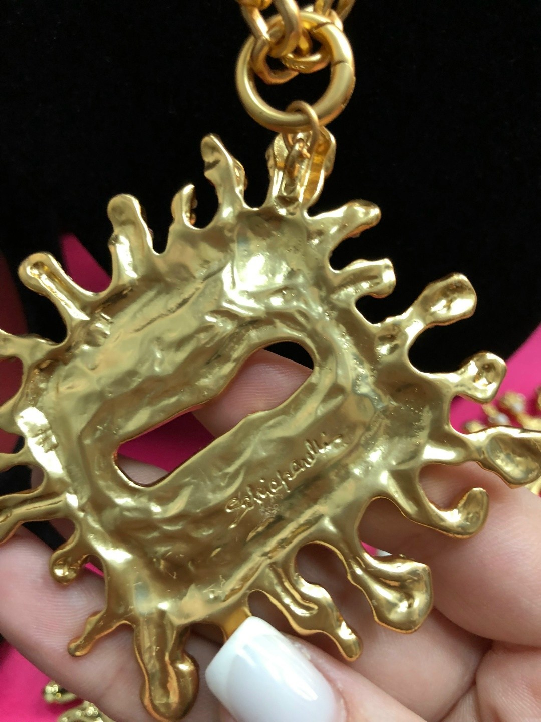 серьги в образе schiaparelli размер 5 см,брендовые серьги,ювелирные украшения,ювелирное изделие,брошь винтажная