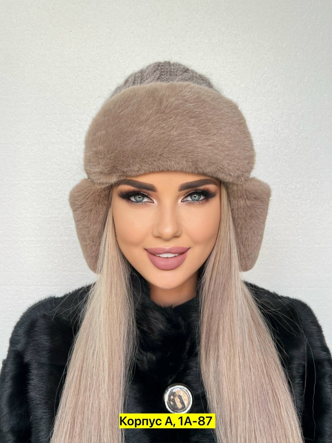 шапка-ушанка из меха норки,женская зимняя пушистая шапка ушанка из ангоры,шапка-ушанка из искусственного меха норки,шапка ушанка зимняя вязаная меховая из ангор,шапка mirca