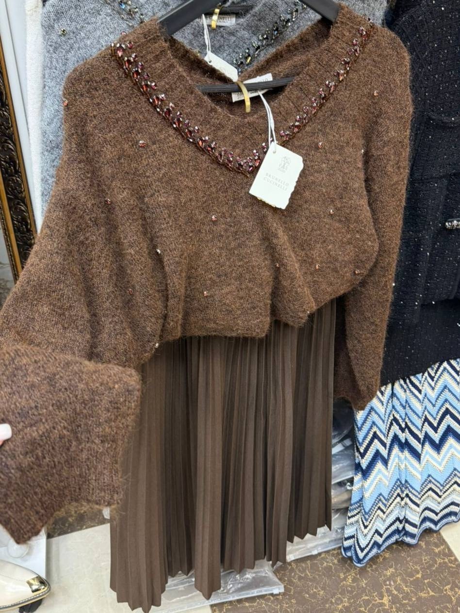 плиссированная юбка,юбка плиссе,вязаная юбка,юбка кофта,юбка