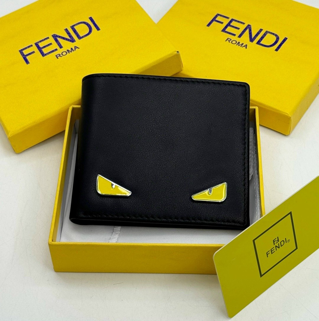 fendi кошелек,кошелек фенди с глазами,кошелек карманный,дизайнерский кошелек,кожаные кошельки