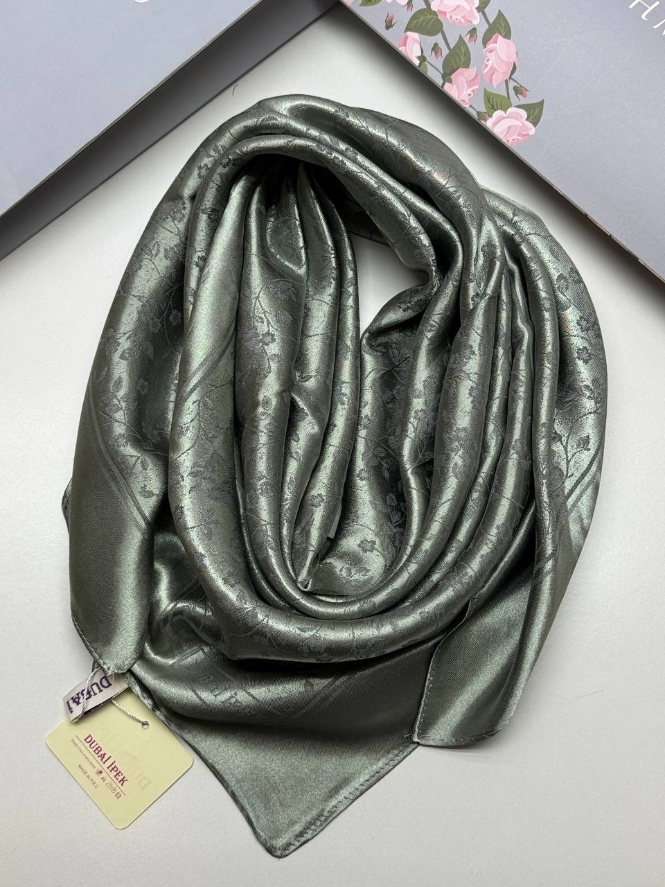 платок шелковый женский,платок шелковый однотонный 90х90см romasi,платки женские,платки шарф,шелковый платок