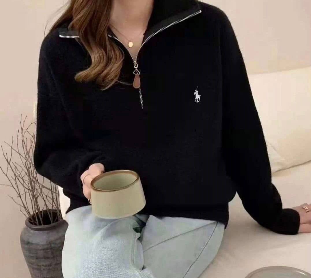 трендовый джемпер на молнии dina style,женская кофта,кофта теплая,кофта кашемир,свитер поло с горлом на молнии m.triffany