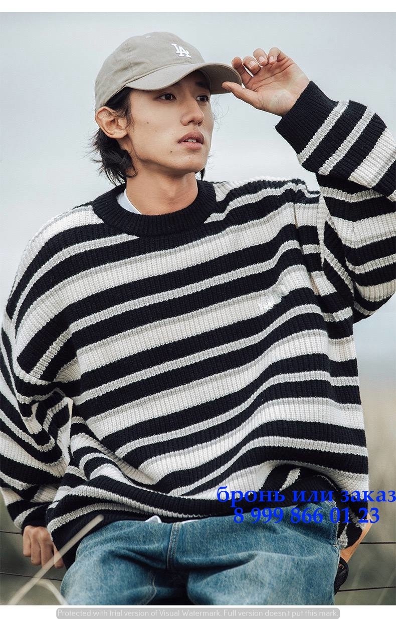полосатый свитер,свитер в полоску,мужские свитера,мужской вязаный свитер,модные свитера