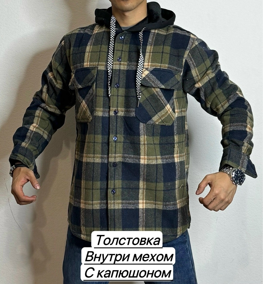 куртка рубашка на меху мужская,рубашка на меху с капюшоном,куртка для мужчин на флисе в клетку,рубашка с капюшоном,куртка рубашка