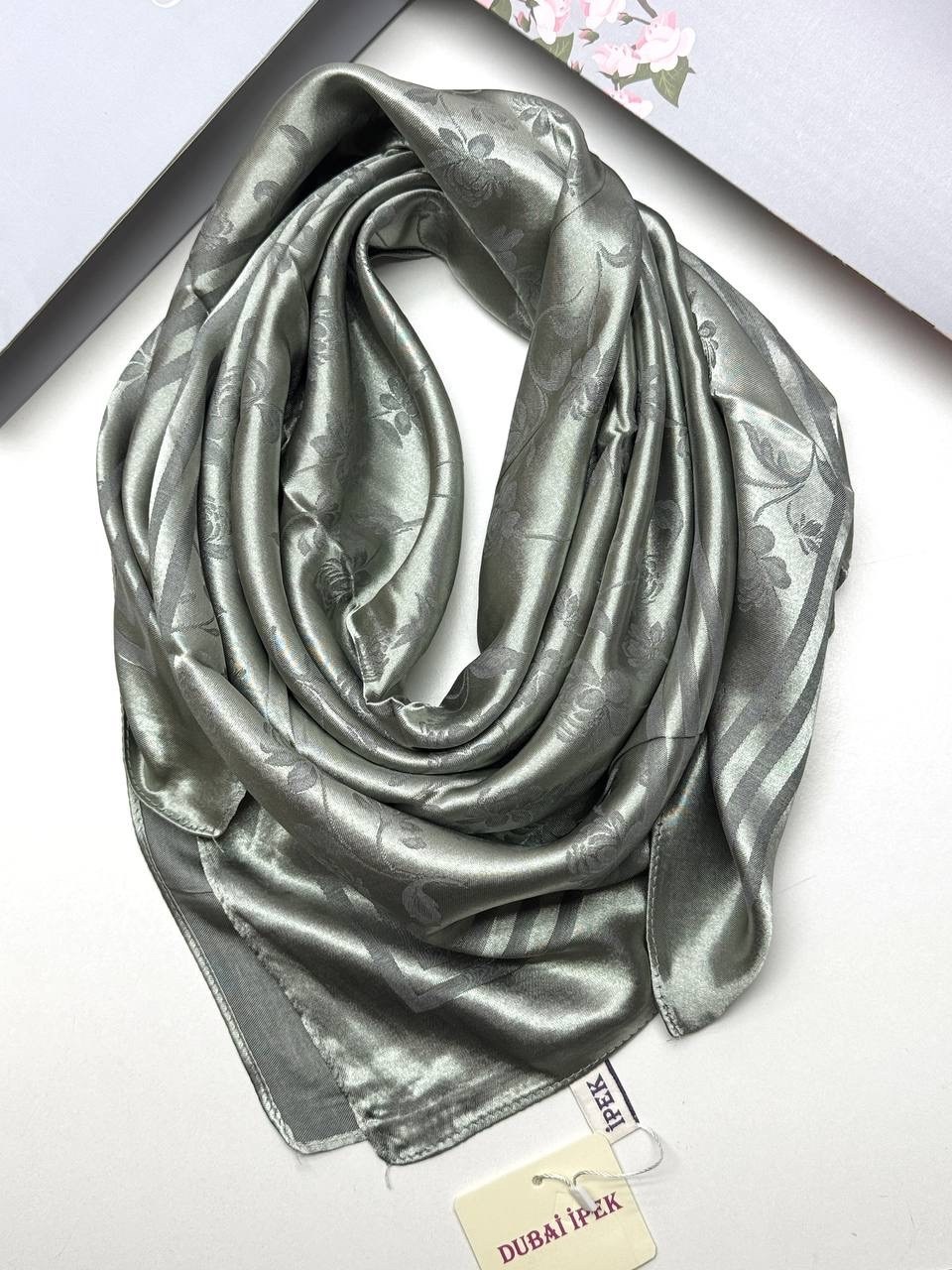 шелковый платок,платки женские,платок шелковый однотонный 90х90см romasi,платок шелковый однотонный,платок женский шелковый