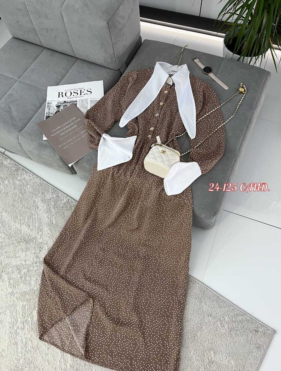 платье с воротником,платье стильное,женское платье,нарядное платье,платье коричневое