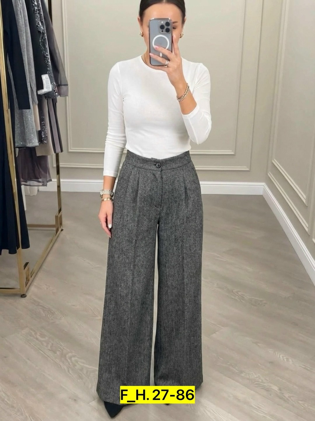 брюки палаццо kiazo размер 42 серый,женские брюки палаццо теплые серые 3184,женские брюки палаццо теплые серые,брюки палаццо,брюки женские палаццо