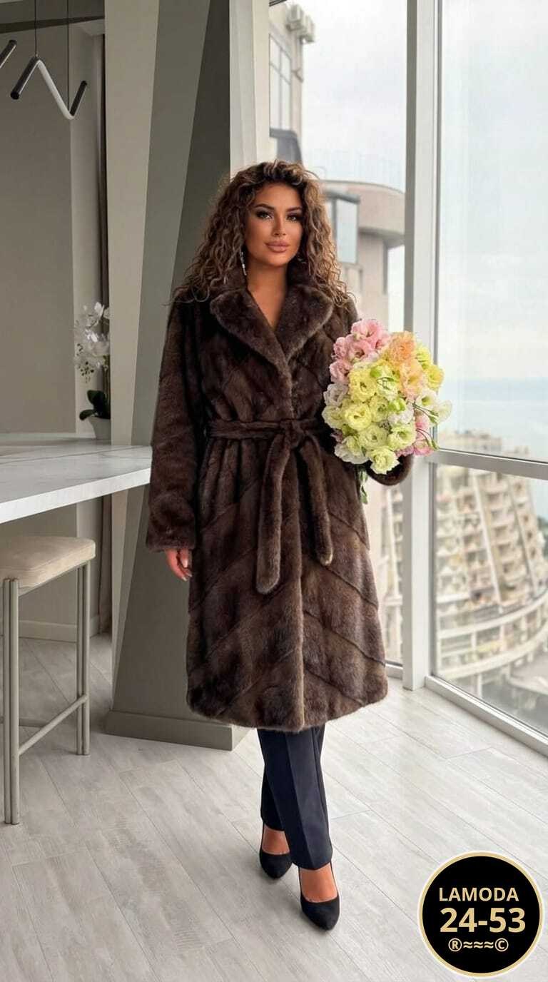 норковая шуба,шуба,норковая шуба nafa натурального коричневого цвета,женская шуба,норковая шуба под пояс