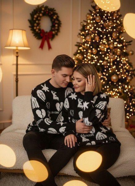 новогодние свитера,новогодняя фотосессия,рождественская фотосессия,свитера с оленями,парная новогодняя фотосессия