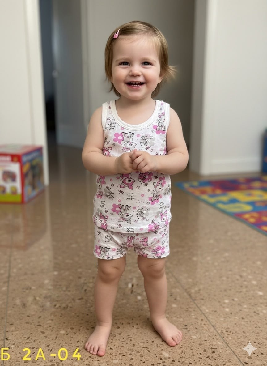 ребенок,пижама с принтом,пижама для девочек,трикотажная майка со зверями для девочки,комплект нижнего детского белья