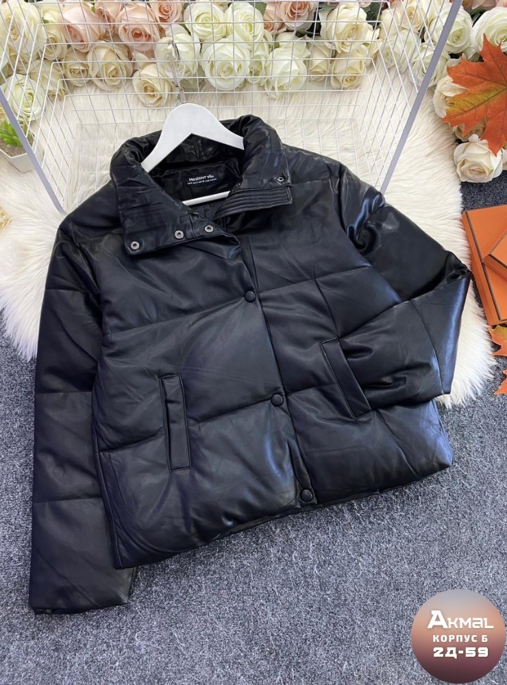 модная женская дутая куртка из экокожи,женская демисезонная куртка,куртка,женская куртка,женская куртка из экокожи