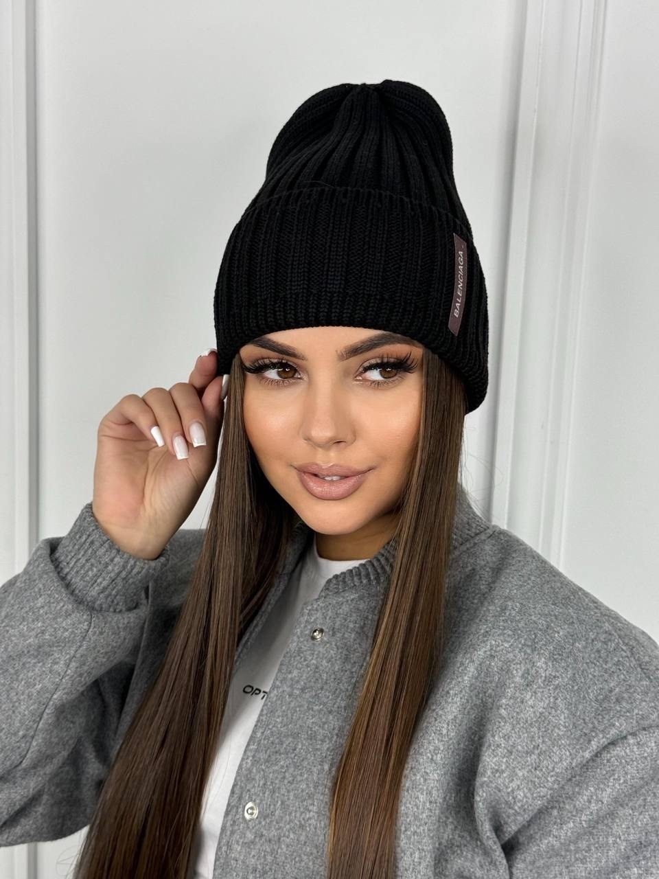 стильная шапка с одинарным отворотом,шапка бини,стильная зимняя шапка вязаная aliku,стильная зимняя шапка вязаная,шапка бини с отворотом