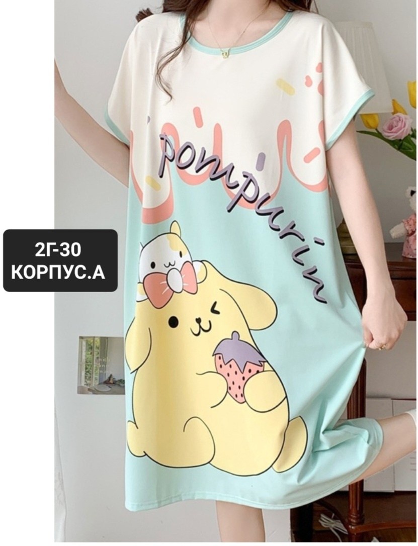 платье для сна,платье женские,женская пижама,платье туника,пижама мультяшная
