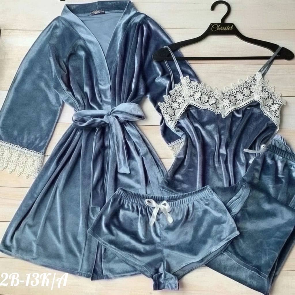 комплект пижама,пижама женская тройка велюровая,пижама тройка,пижама тройка с халатом,комплект женской пижамы