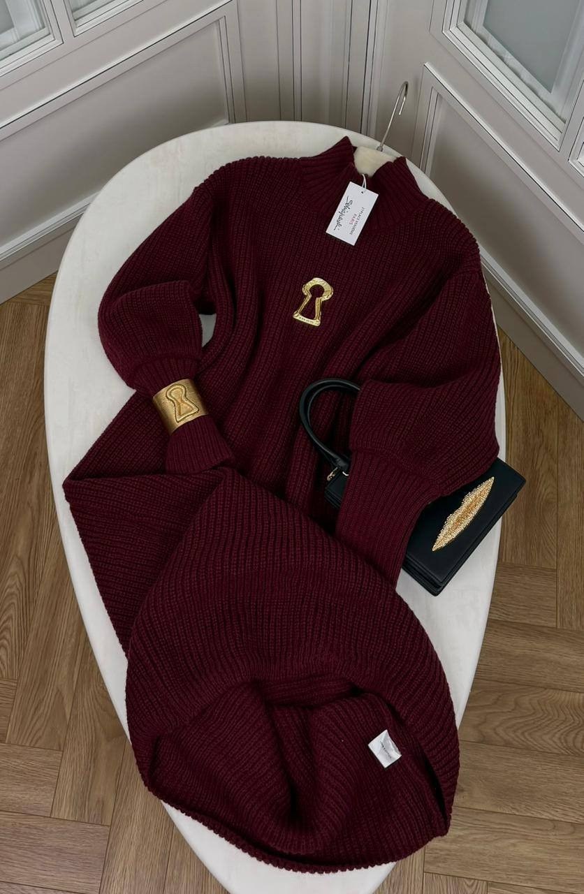 вязаное платье,платье длинное вязаное,шерстяное платье,бордовое платье,платье женское