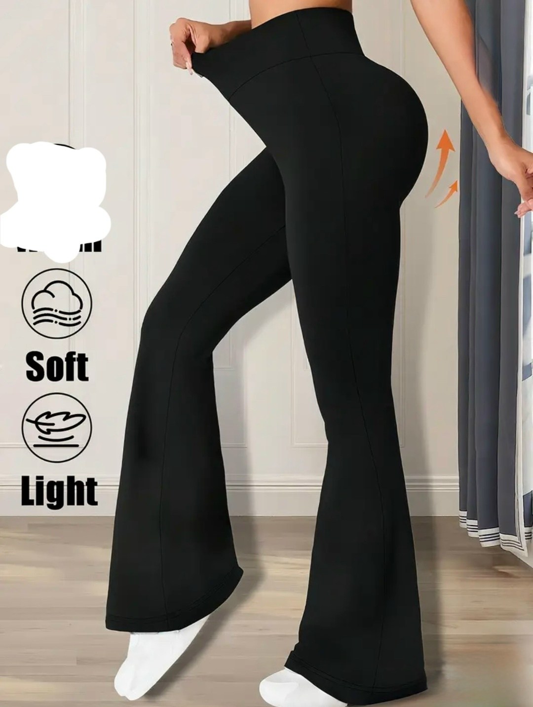 женские весенне-летние облегающие расклешенные брюки с высокой талией,женские леггинсы с высокой талией и широкими штанинами - черные,женские летние брюки-клеш с v-образным вырезом,женские черные раск