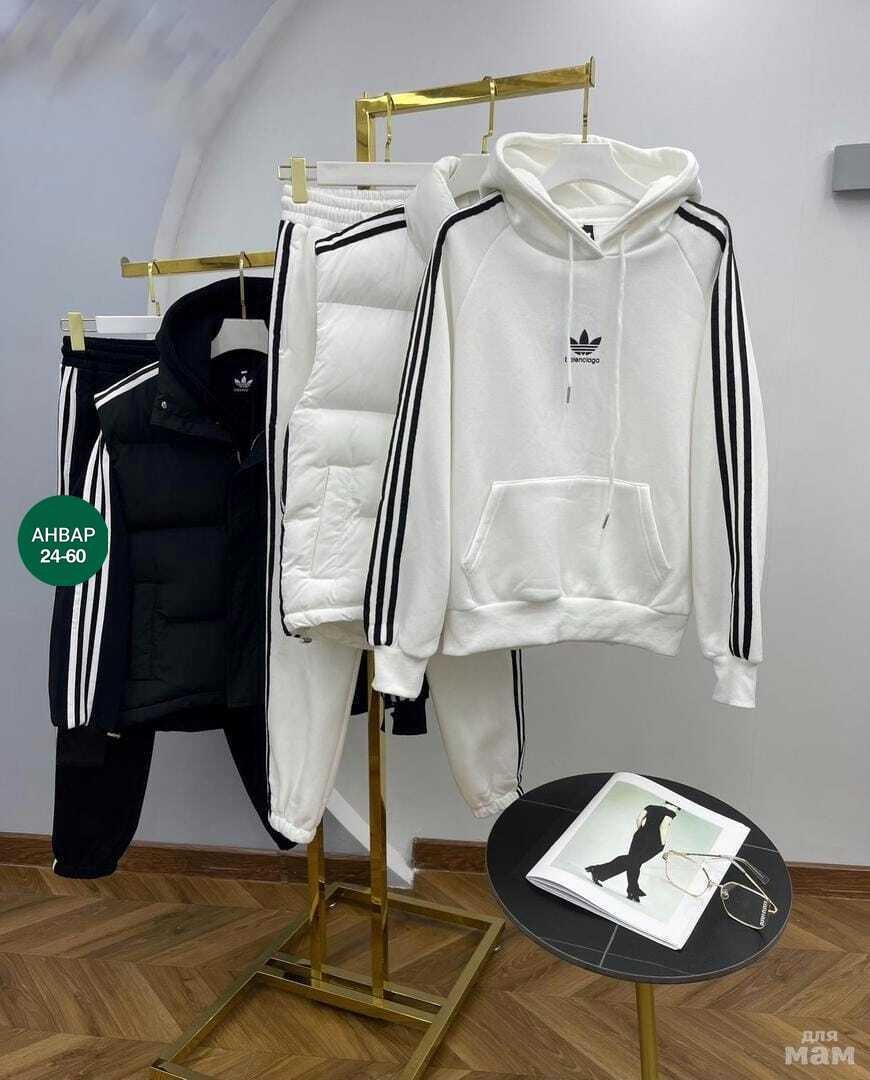 спортивный костюм adidas,костюм спортивный,костюм спортивный женский balenciaga x adidas тройка,адидас ориджинал белый костюм,спортивный костюм адидас