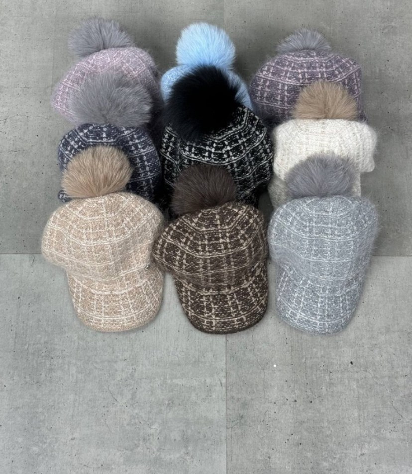 шапка кепи зимняя с козырьком hqstar,кепка шапка вязаная из ангоры,кепка теплая с помпоном,стильная кепка,кепка шапка вязаная из ангоры ангора