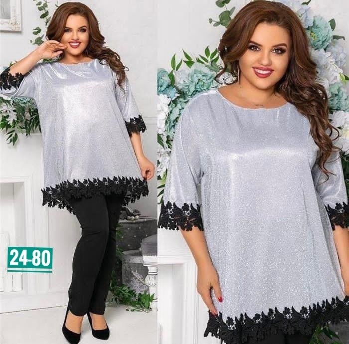 туника нарядная,модные туники для полных,брючный костюм,туника праздничная,блузка из люрексовой ткани для полных женщин