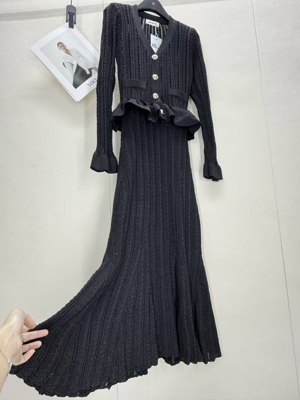 вязаные платья,платье в стиле,костюм с юбкой,женское вязаное платье с v-образным вырезом и длинными рукавами,трикотажное платье