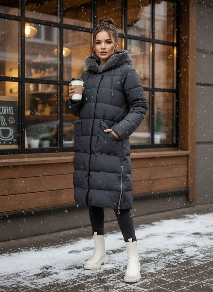 куртка зимняя женская,женский пуховик,monomir пуховик женский,куртка зима,пуховик зимний длинный пальто с капюшоном alyaska