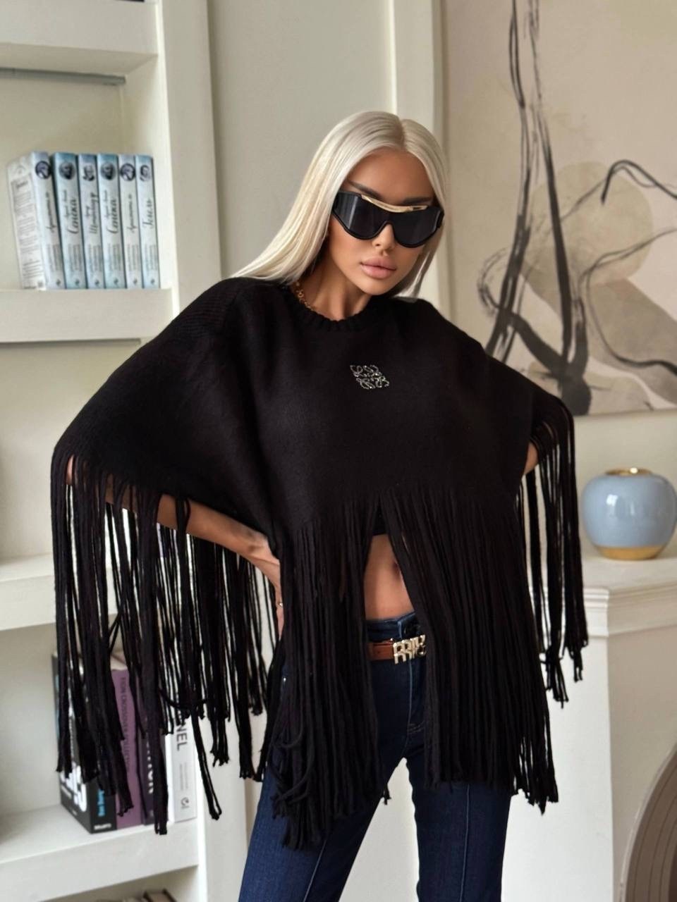 кофта с бахромой,свитер с бахромой,удлиненный свитер,модные пончо,одежда с бахромой