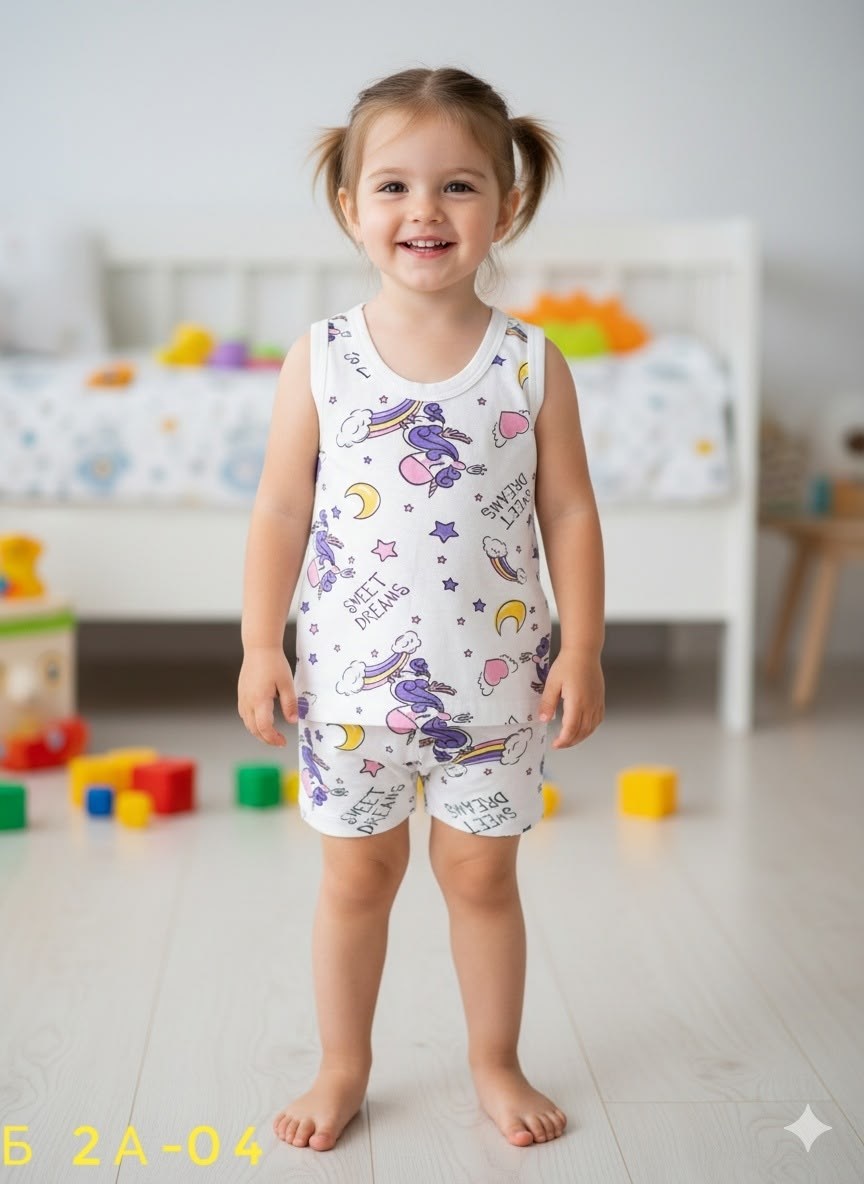 ребенок,пижама с принтом,пижама для девочек,трикотажная майка со зверями для девочки,комплект нижнего детского белья