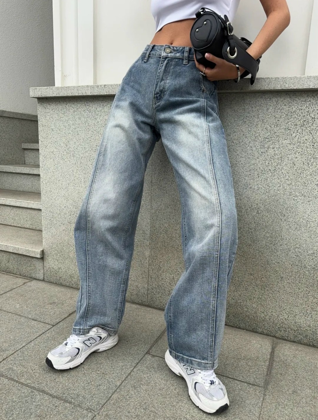 темно-синие мешковатые джинсы rimocy,джинсы широкие,женские широкие джинсы,женские джинсы,джинсы брюки