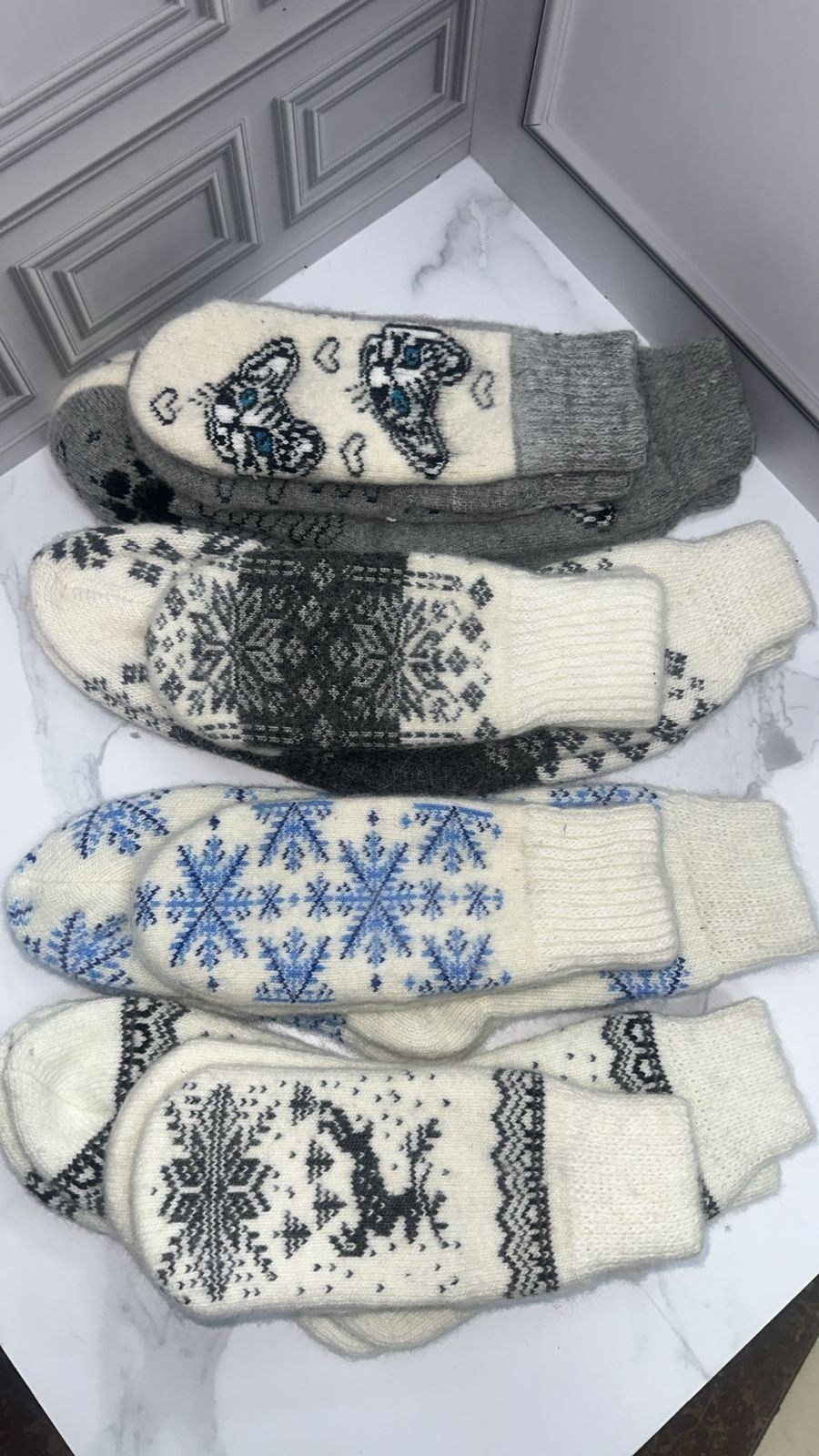 варежки со снежинкой,рассказовские варежки,женские варежки,пуховые варежки со снежинками,варежки женские "снежинка"