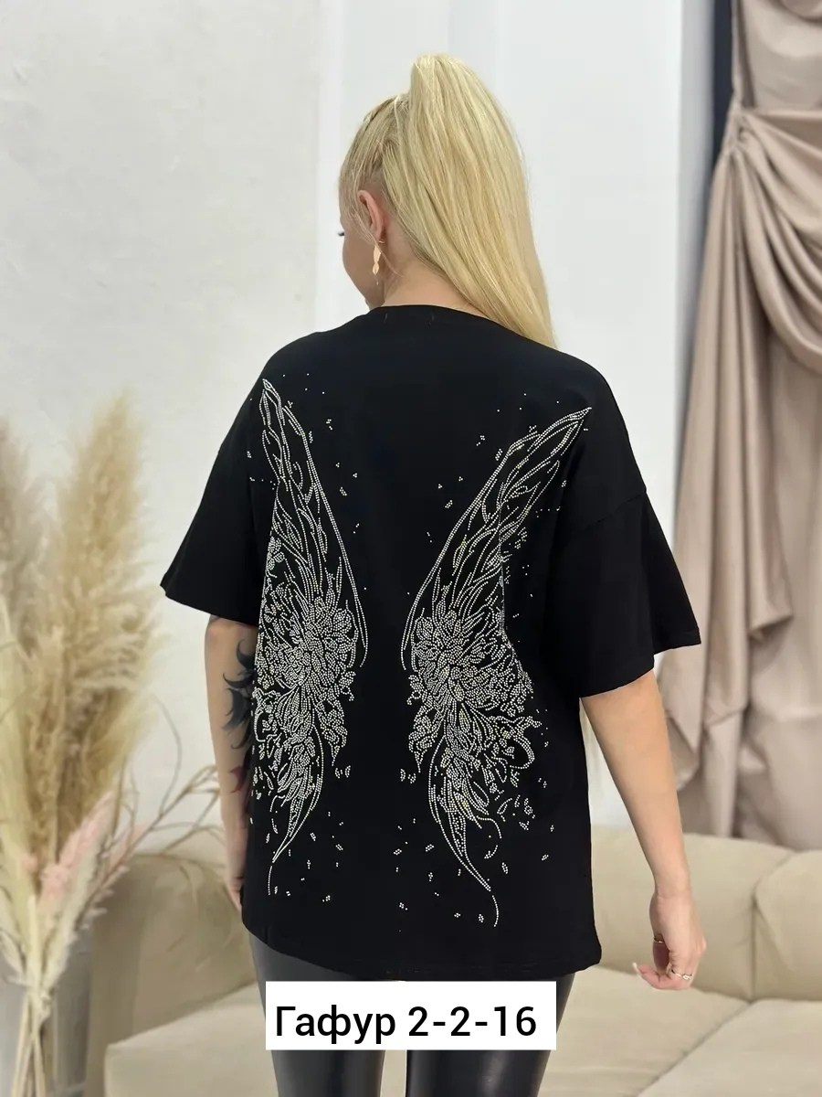футболка оверсайз со стразам,женская футболка,женская футболка больших размеров,футболка больших размеров для женщин