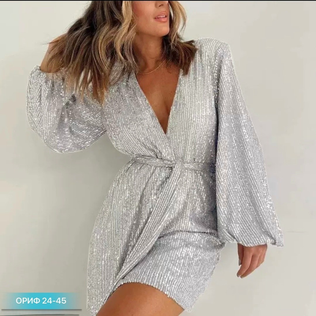 модное платье с длинным рукавом,модное платье с пайетками,платье праздничное,женское платье,платье