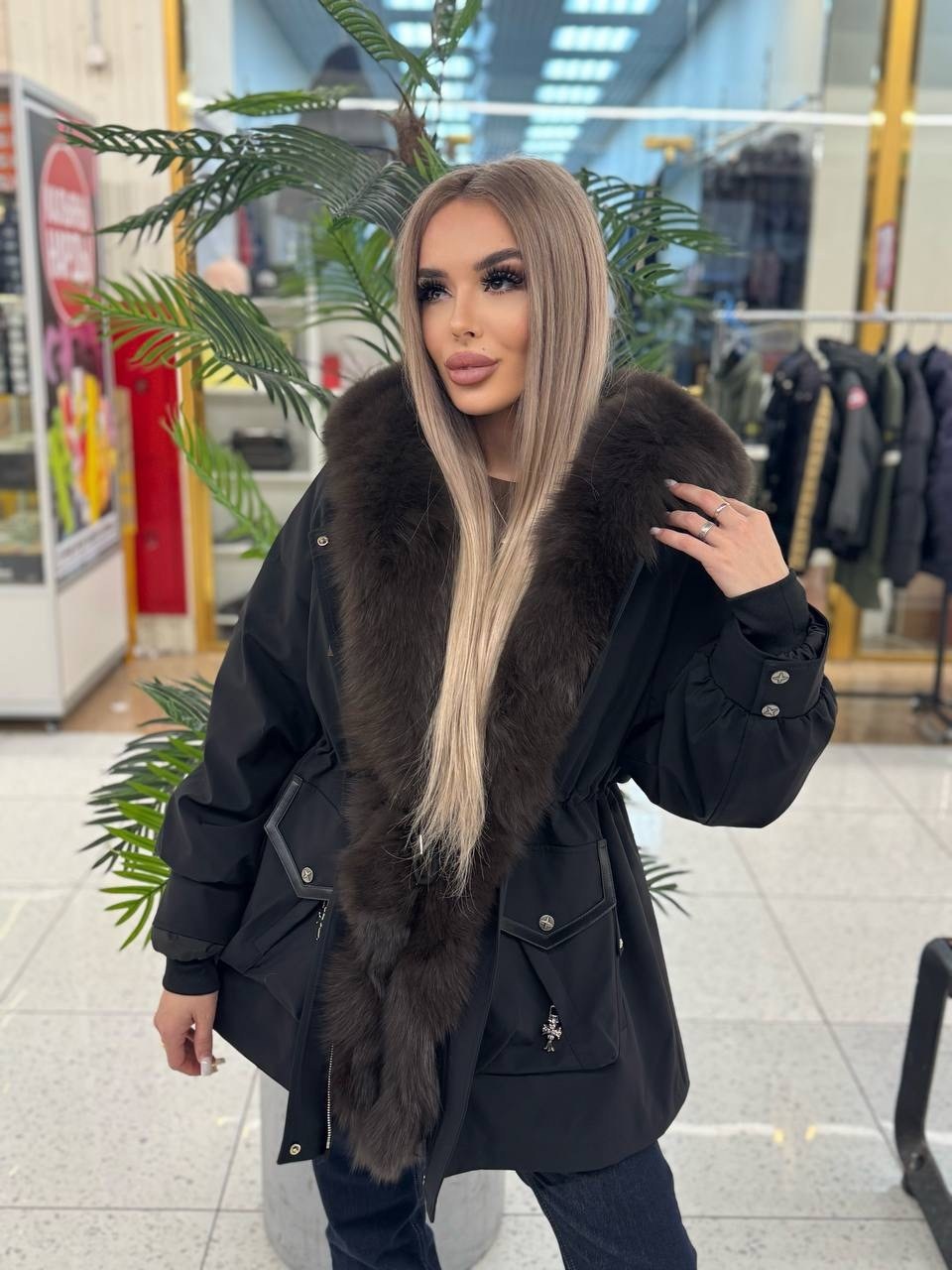 парка женская удлиненная с мехом финского песца city furs,парка с натуральным мехом,парка с мехом,меховая парка,парка с мехом песца