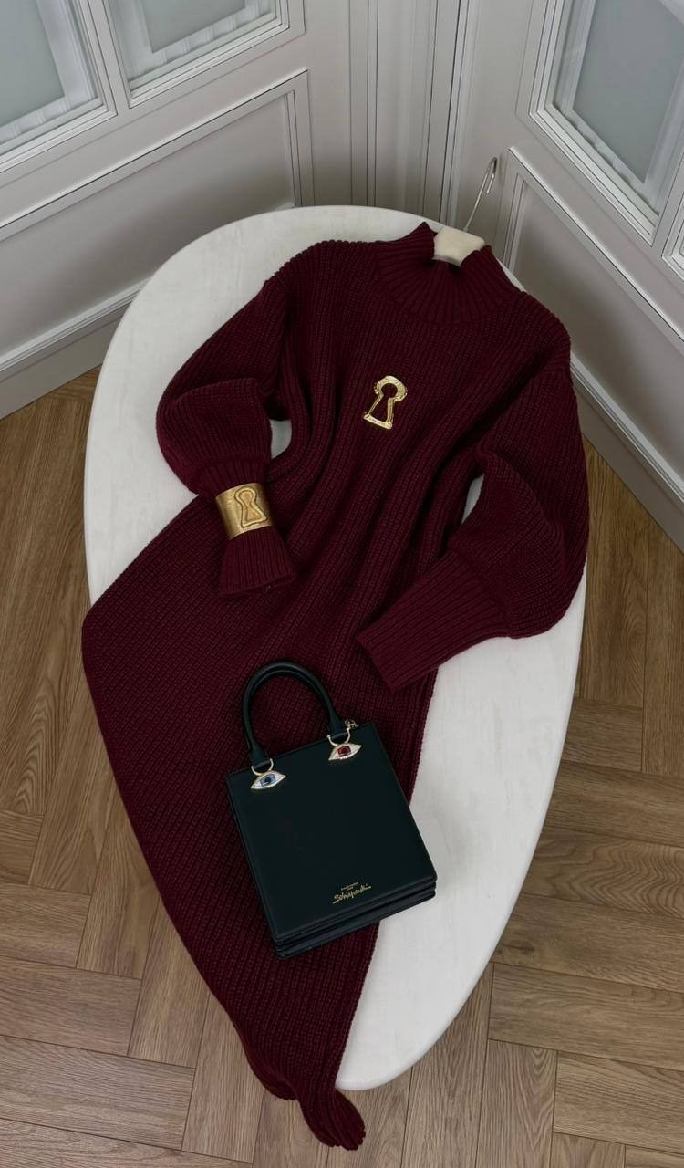 вязаное платье,платье длинное вязаное,шерстяное платье,бордовое платье,платье женское