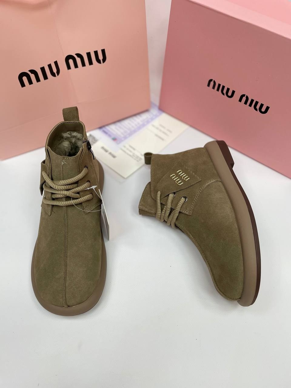 ,ботинки miu miu,ботинки миу миу женские зимние,ботинки замшевые miu miu,ботинки