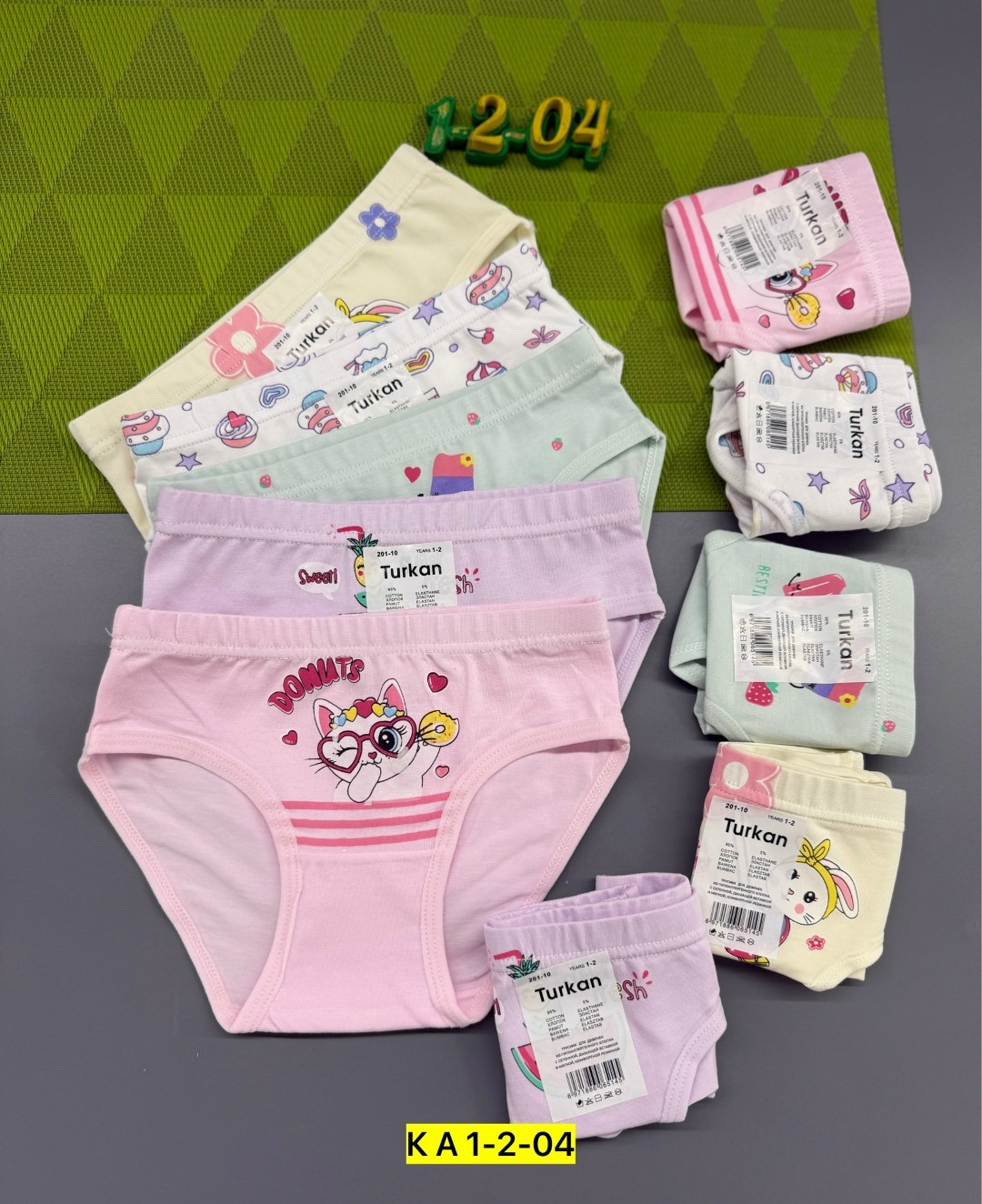 детские трусики плавки на девочку ассорти с принтом turkan 2310-1,трусы детские для девочек,детские трусики,трусы девочки,набор трусиков для девочек