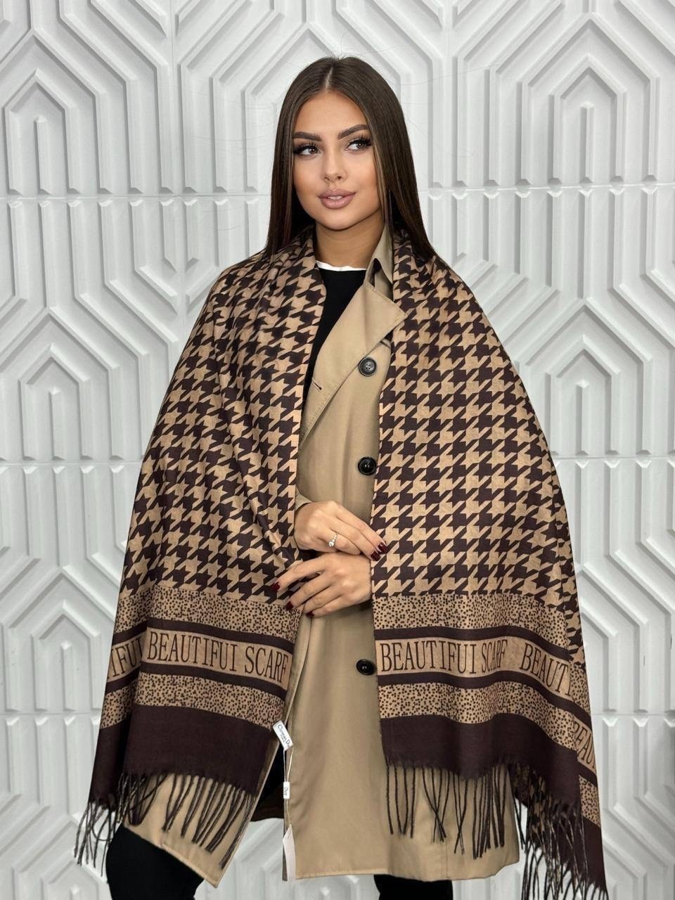 палантин шарф женский кашемировый тёплый,палантин теплый,палантин двусторонний,брендовый палантин,палантин диор