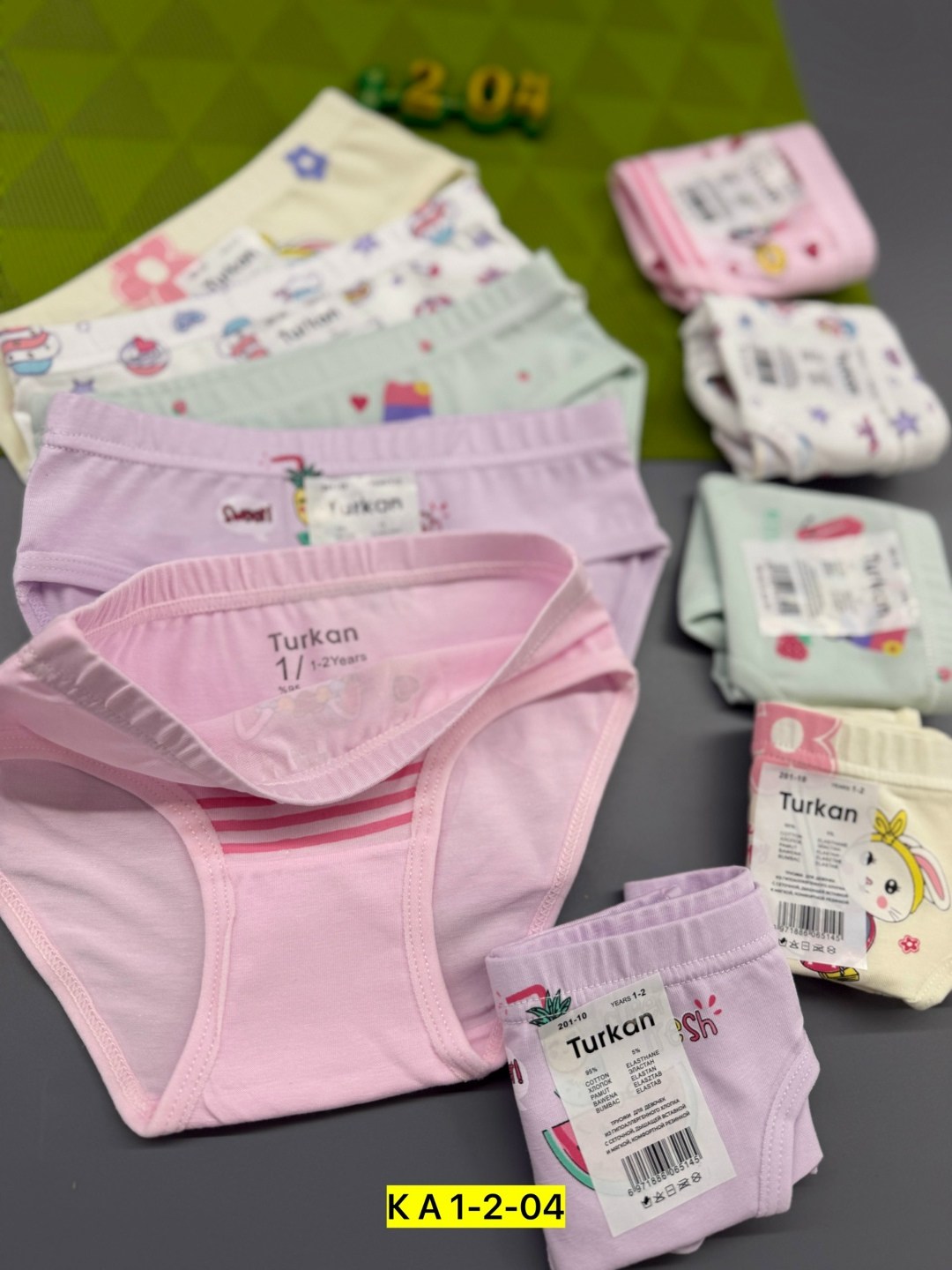 детские трусики плавки на девочку ассорти с принтом turkan 2310-1,трусы детские для девочек,детские трусики,трусы девочки,набор трусиков для девочек