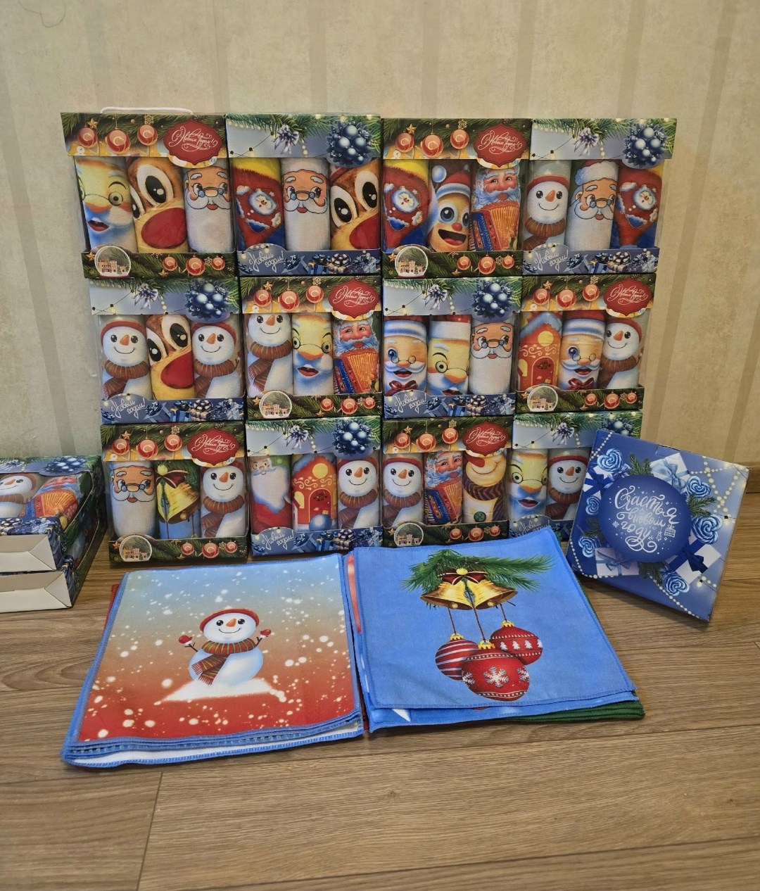 полотенца кухонные новогодние набор,набор вафельные полотенца,полотенце новогоднее,набор полотенец,новогодние наборы полотенец